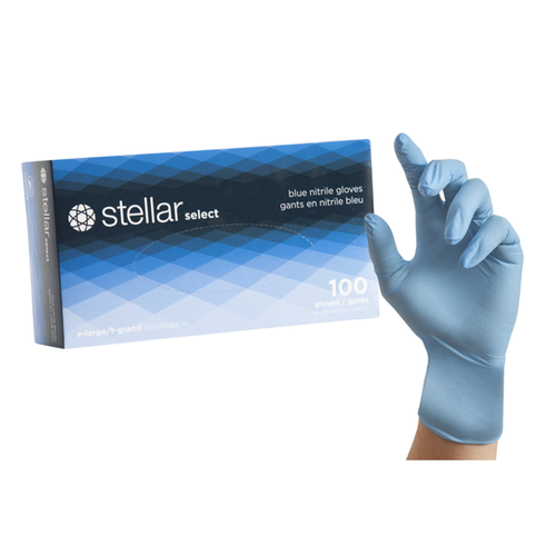 Stellar Plus Nitrile Disposable Gloves Blue 5mil - PF/MG