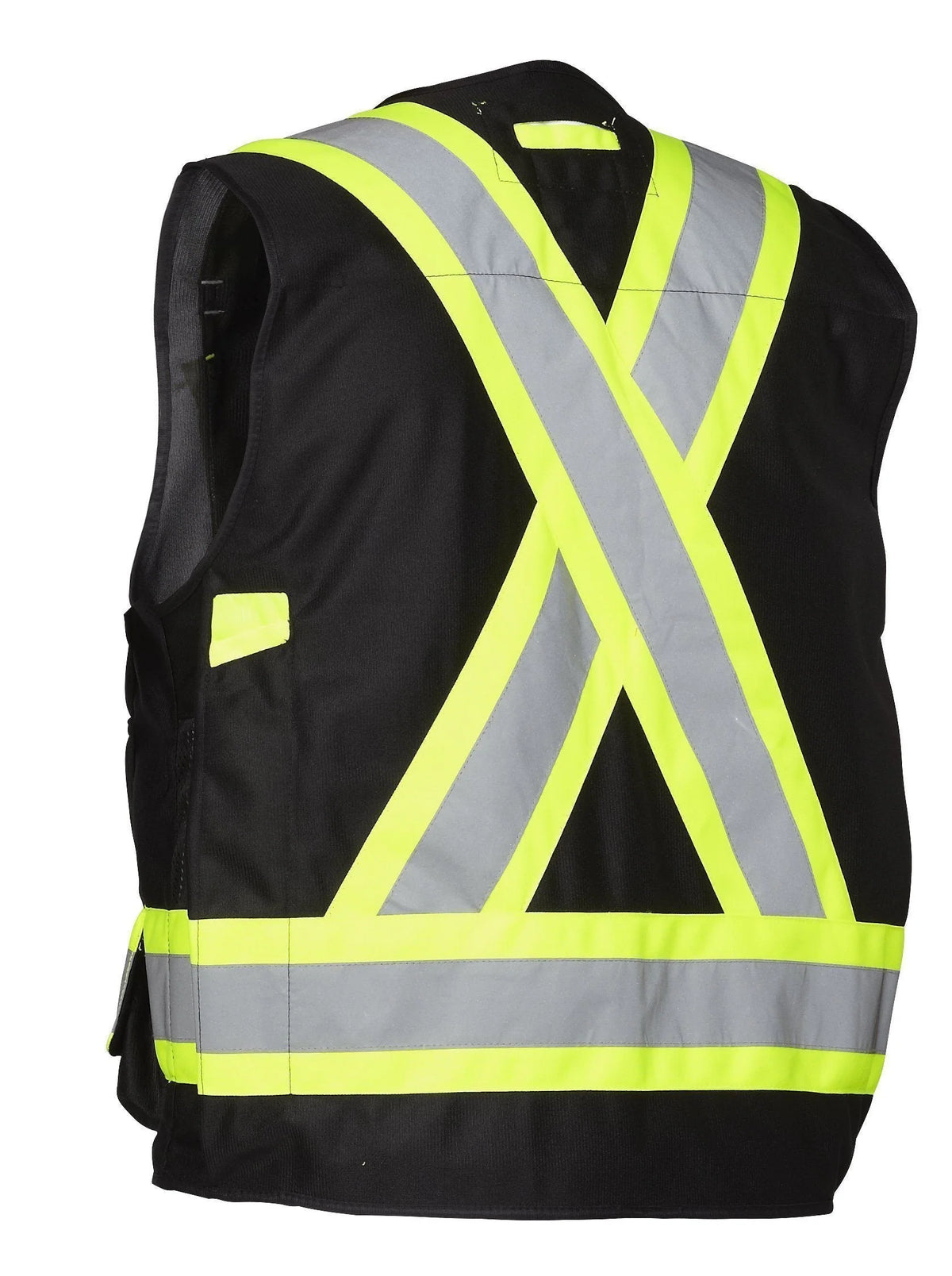 Hi Vis Safety Surveyor's Vest Black