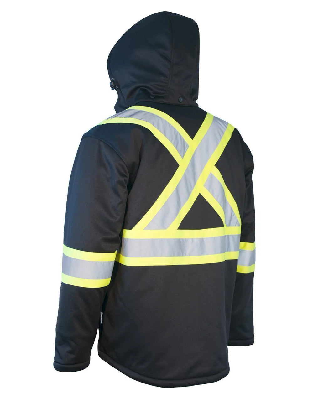 Black Hi Vis Safety Softshell Insulated Winter Jacket