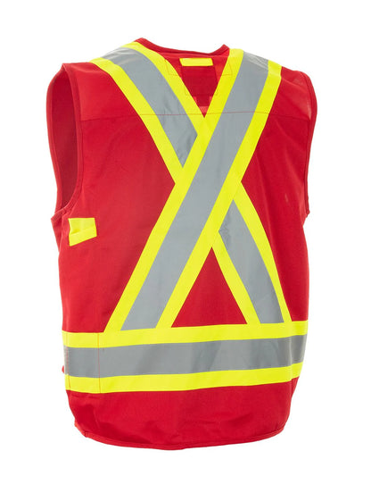 Hi Vis Safety Surveyor's Vest Red