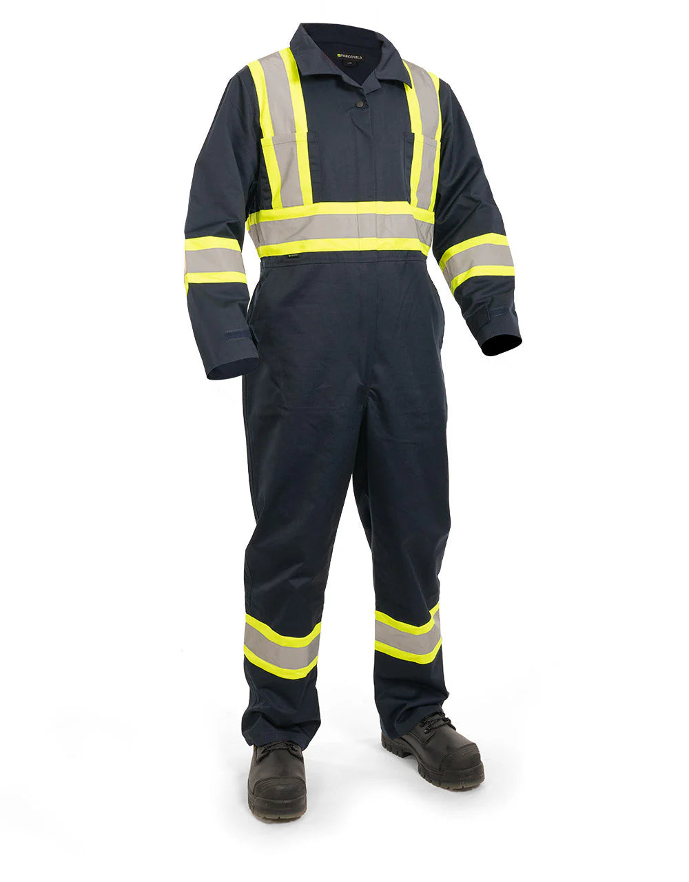 Hi Vis Navy Blue Poly/ Cotton Traffic Safety Coverall