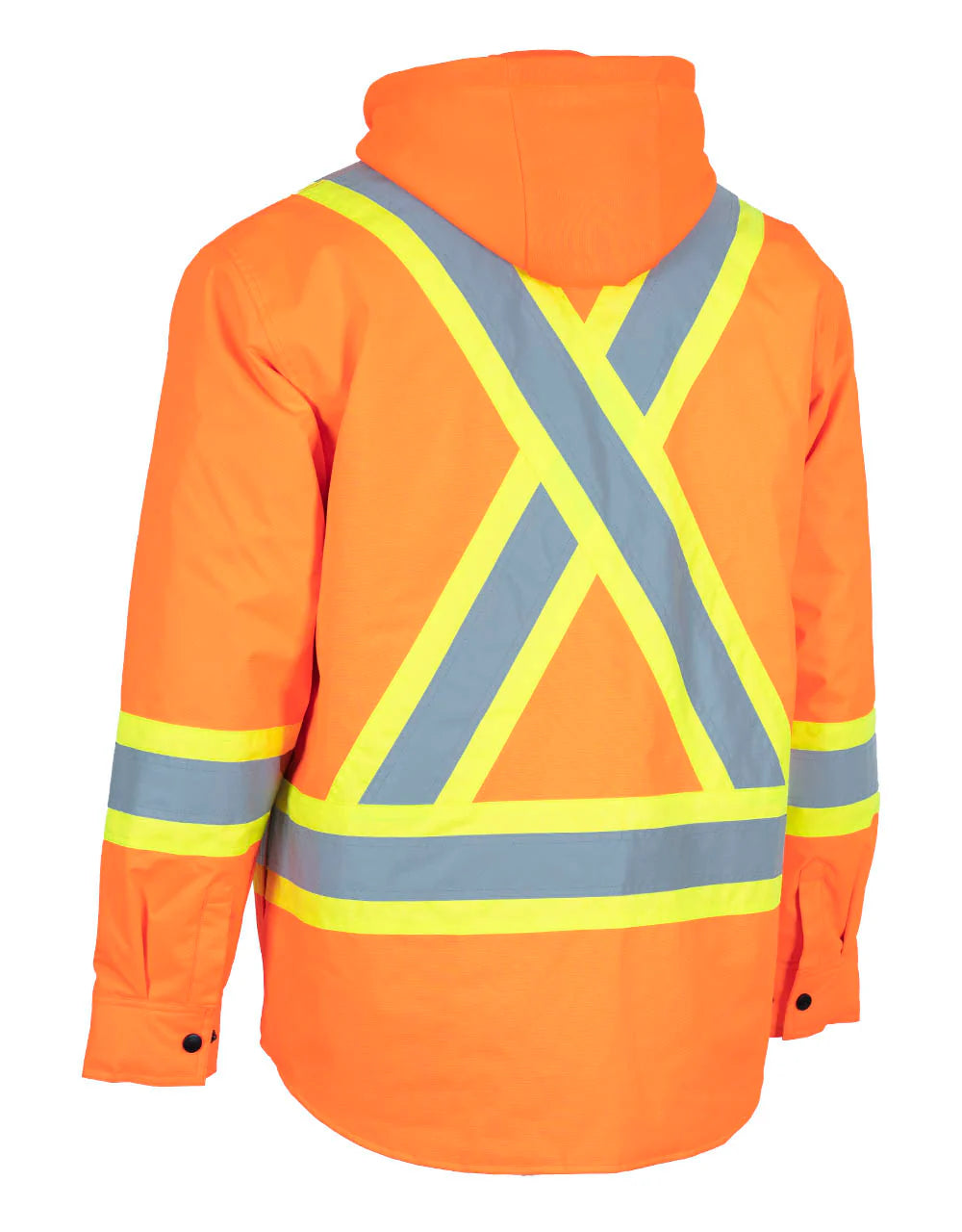 Hi-Vis Orange Hoodie Shacket With Detachable Hood