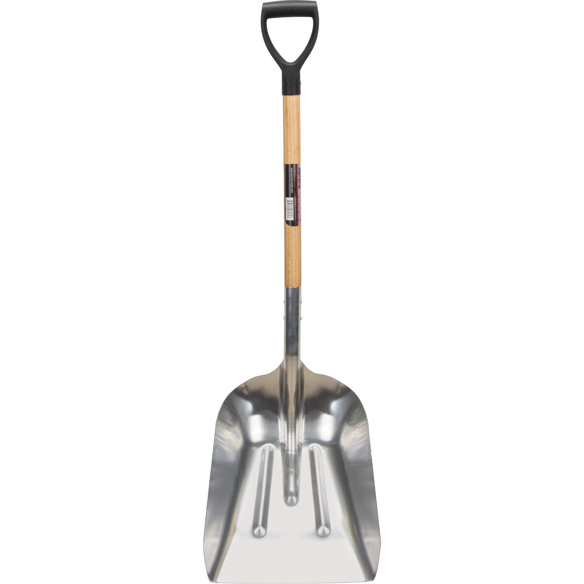 Scoop Shovel, Wood, Aluminum Blade, D-Grip Handle