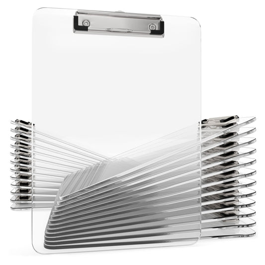 Clip Board, Clear Plastic 9” x 12"