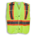 Safety Vest Soild Lime w/4 Front Pockets, 5-Point