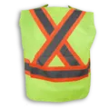 Safety Vest Soild Lime w/4 Front Pockets, 5-Point