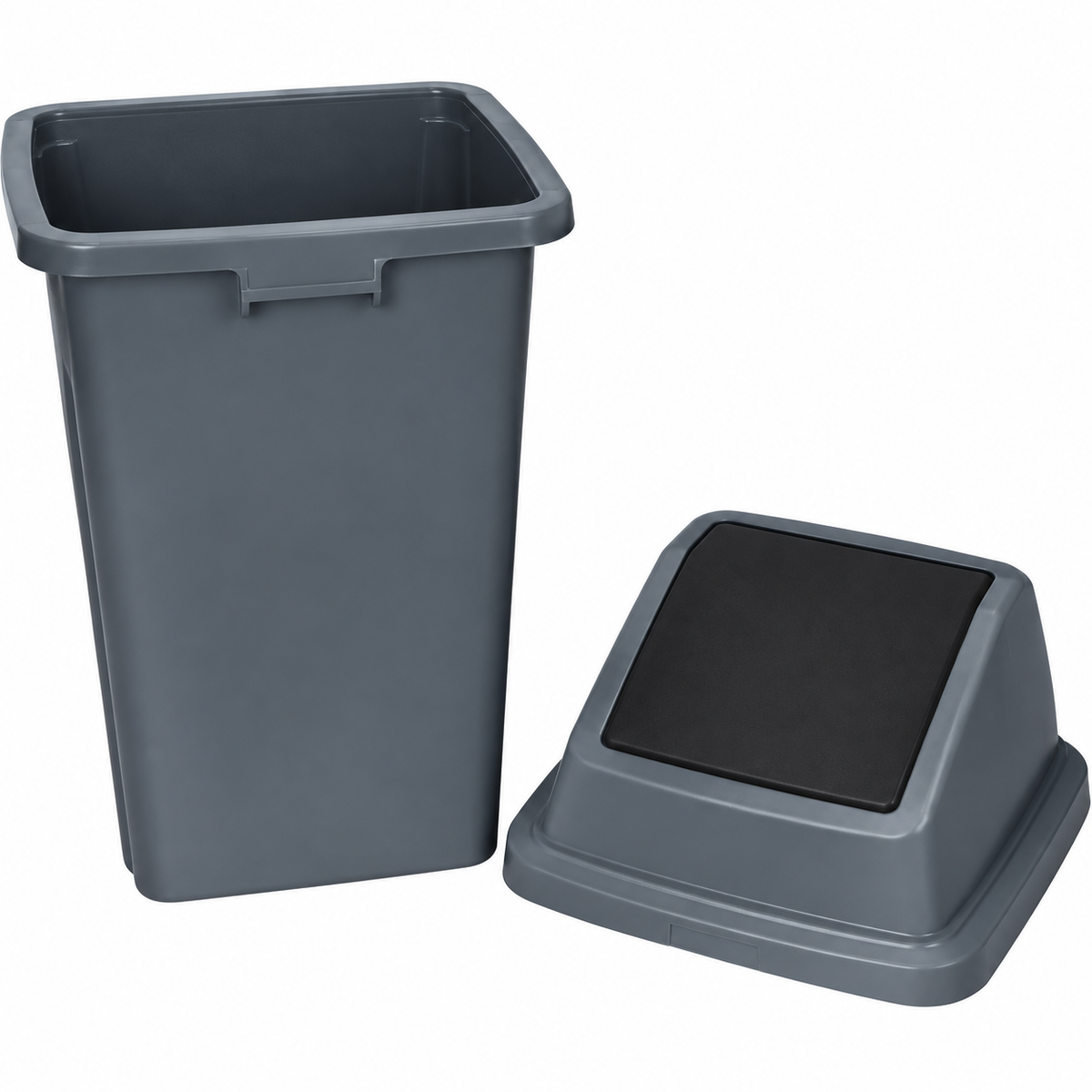 Garbage Can, Plastic, 26 US gal. with Swing Lid