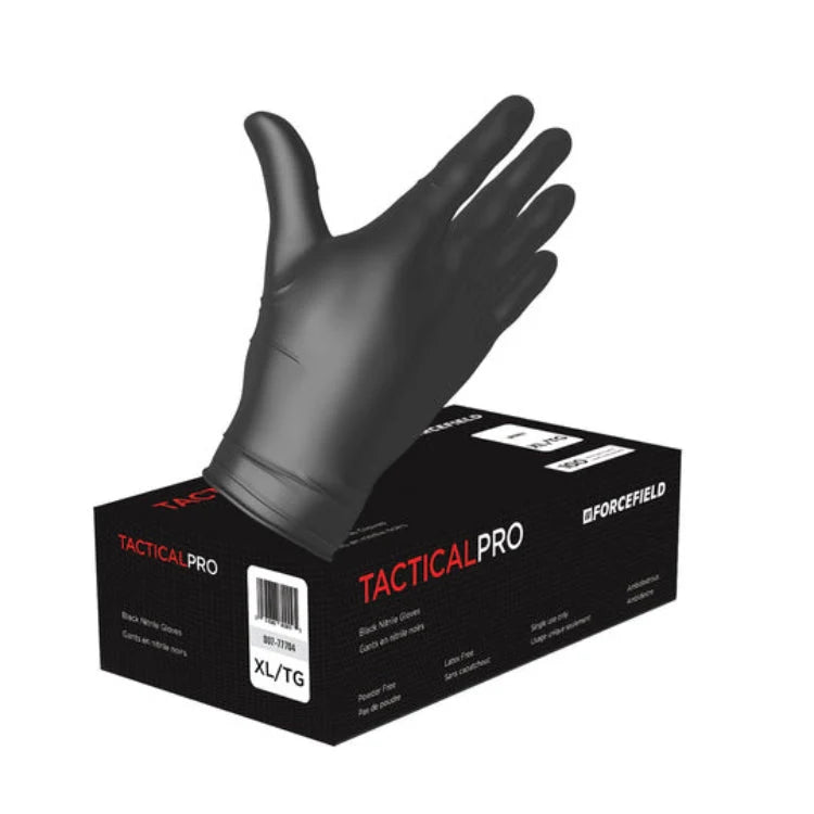 Tactical Pro Nitrile Disposable Gloves, Black, PF