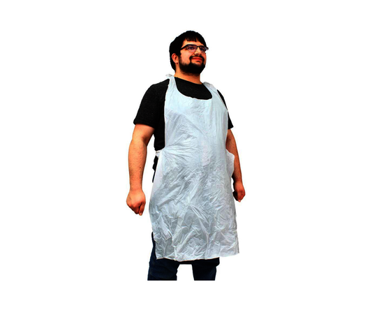 White Poly Disposable Apron 28" x 46"