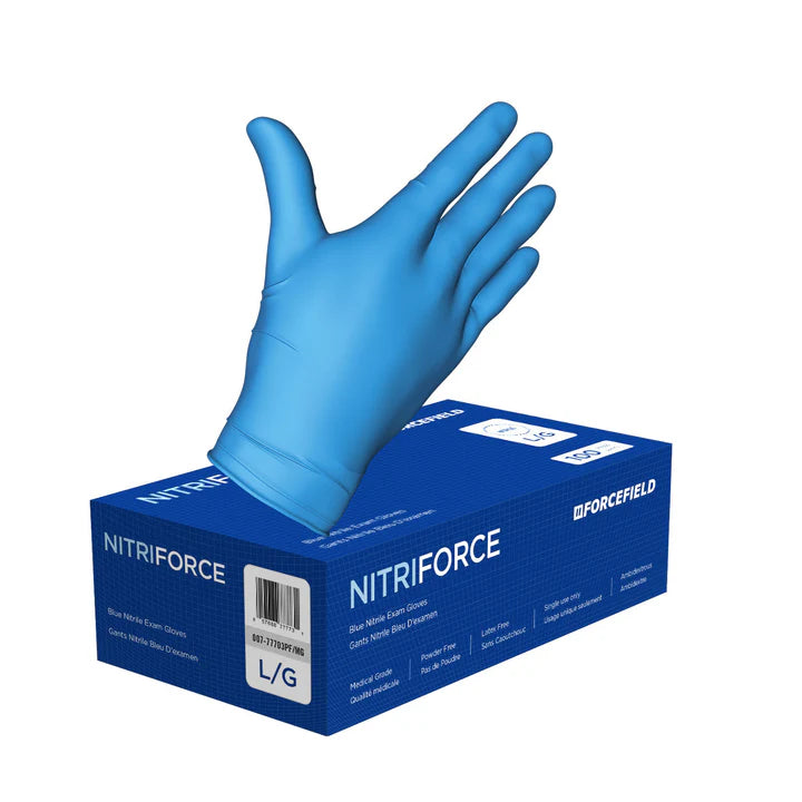 Nitri Force Nitrile Disposable Gloves, 5mil, PF/MG
