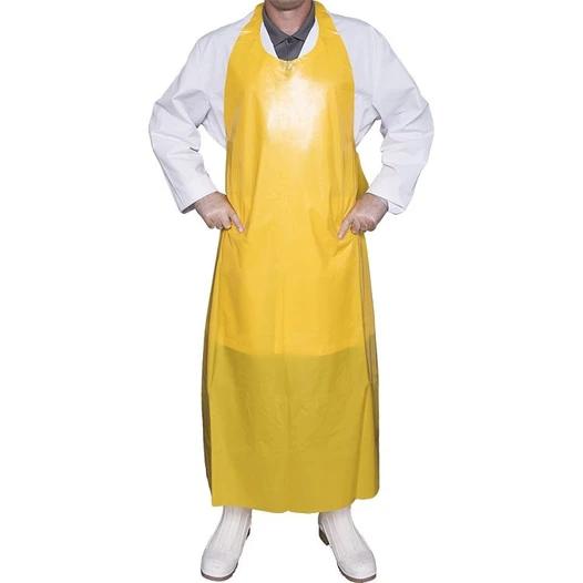 Top Dog Polyurethane Die Cut Apron, Yellow 6mil x 45"L