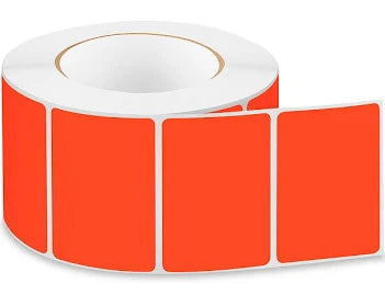 Mixed Pack, 2" x 5", Black on Fluorescent Red,