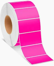 5" x 5" Blank Inventory Labels, Fluorescent Pink
