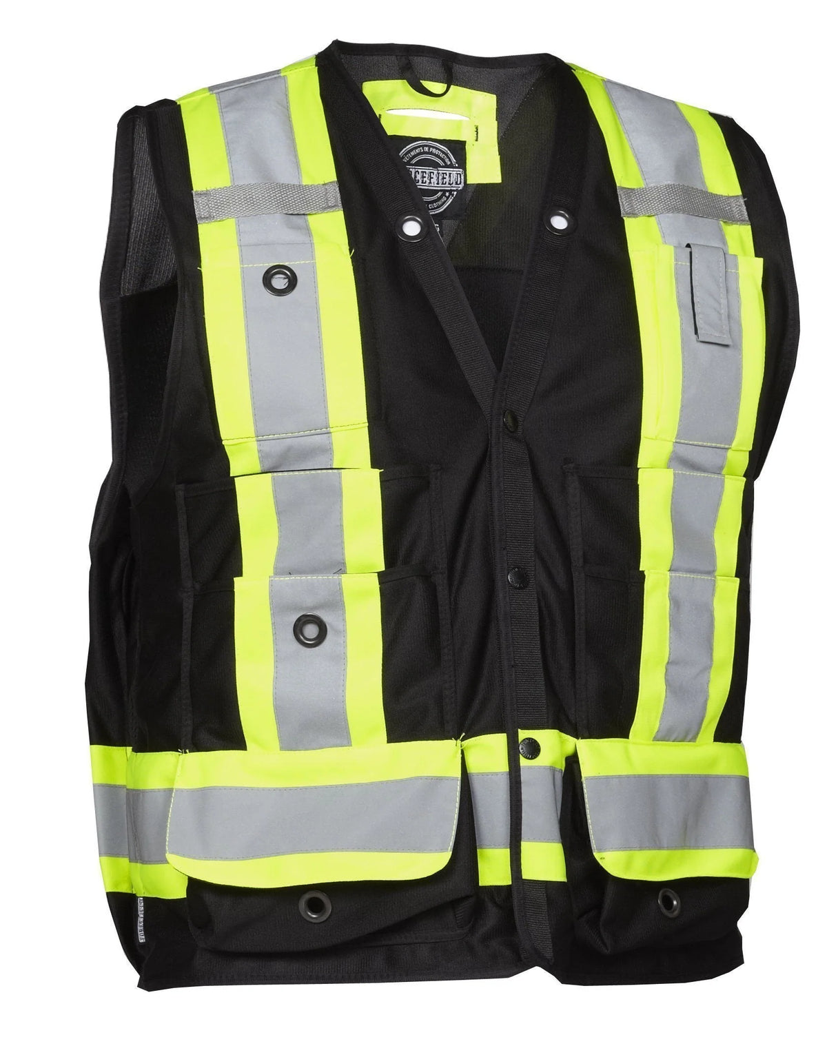Hi Vis Safety Surveyor's Vest Black