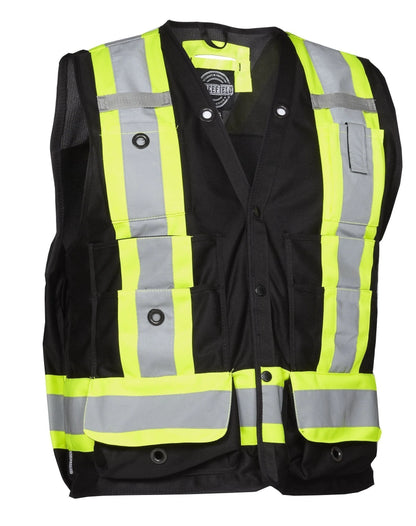 Hi Vis Safety Surveyor's Vest Black