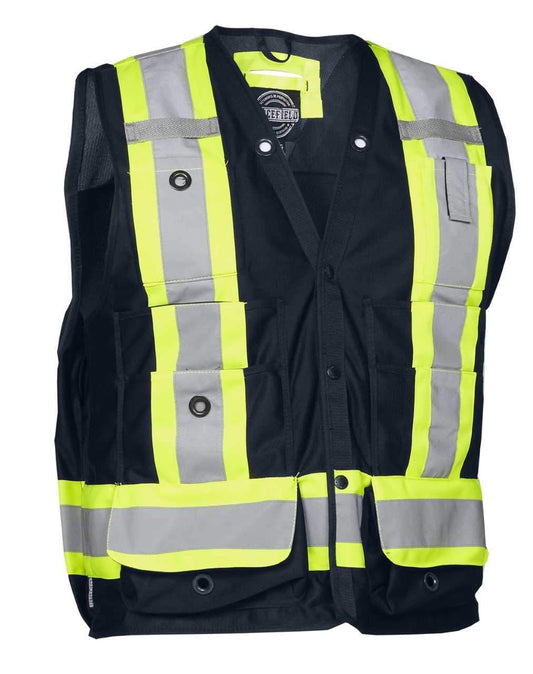 Hi Vis Safety Surveyor's Vest Navy Blue