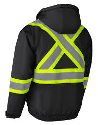 Black Hi Vis Interceptor Aviator Lined Bomber Jacket