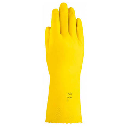 Yellow Natural Rubber Latex, Cotton Flocked-Lined