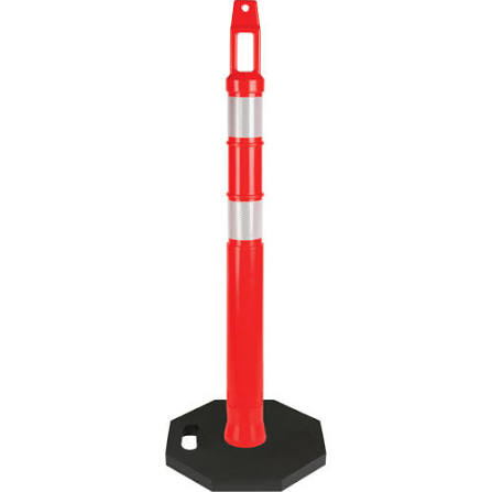 Premium Delineator Post, Orange w/Reflective Collars