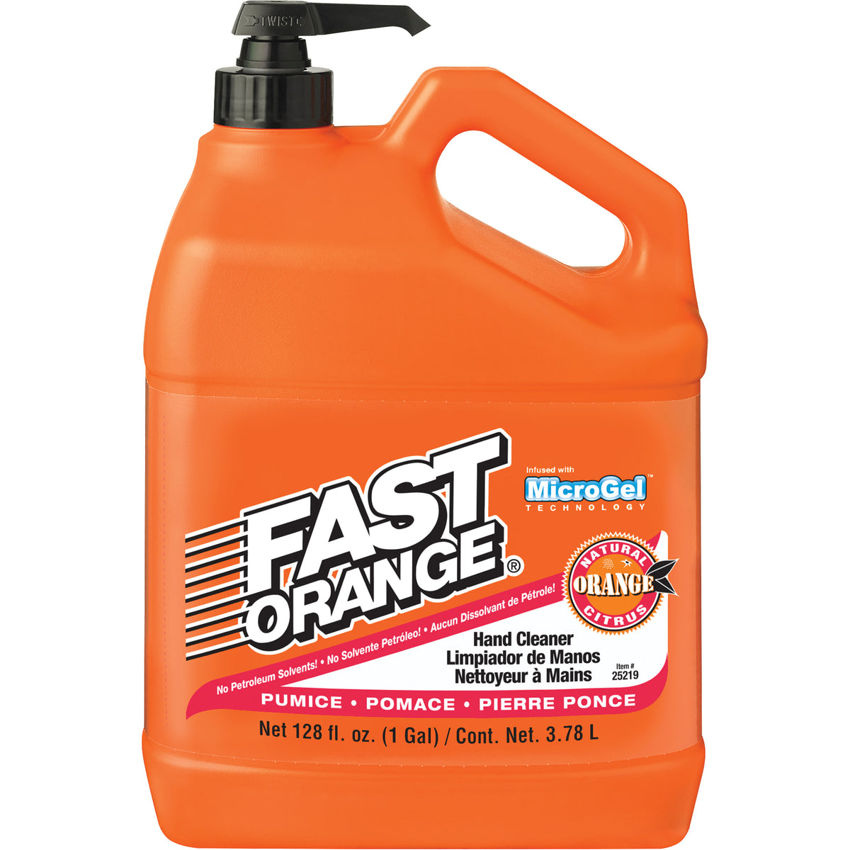 FAST ORANGE Hand Cleaner, Pumice, 3.78 L, Pump Bottle