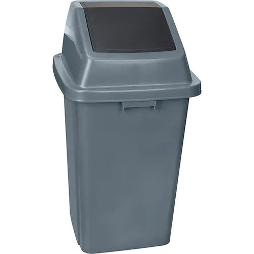 Garbage Can, Plastic, 26 US gal. with Swing Lid