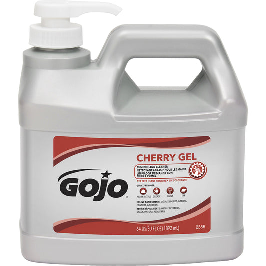 GOJO Hand Cleaner, Gel/Pumice, 1.89 L, Pump Bottle, Cherry