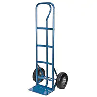 Hand Truck, P-Handle Steel, 600lb Capacity, 10" x 3" Flat Free