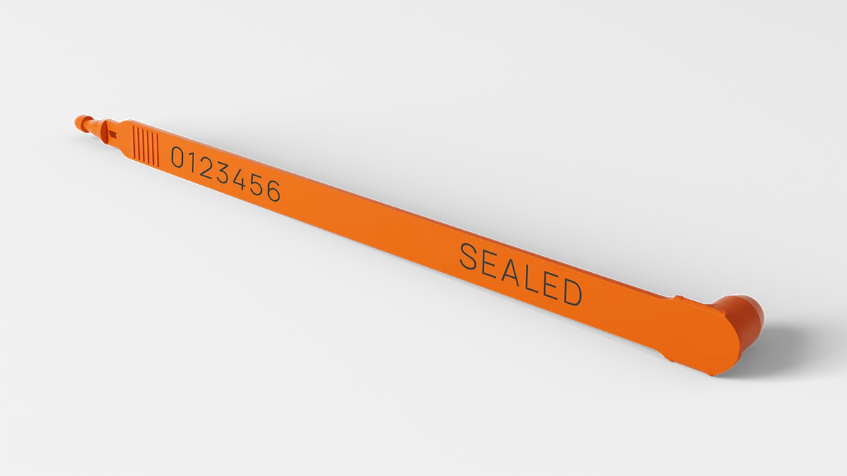 Plastic Security Seals Numbered Orange, 3/8" x 8"