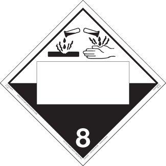 Hazard Class 8 – Corrosives, Tagboard, Blank UN