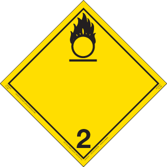 Hazard Class 2.2 (5.1) – Oxygen, Tagboard, Non-Worded Placard