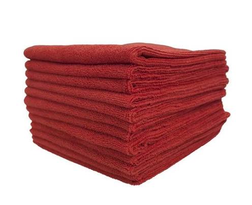 MicroWorks® Standard Cloths, Microfibre 16" x 16", Red