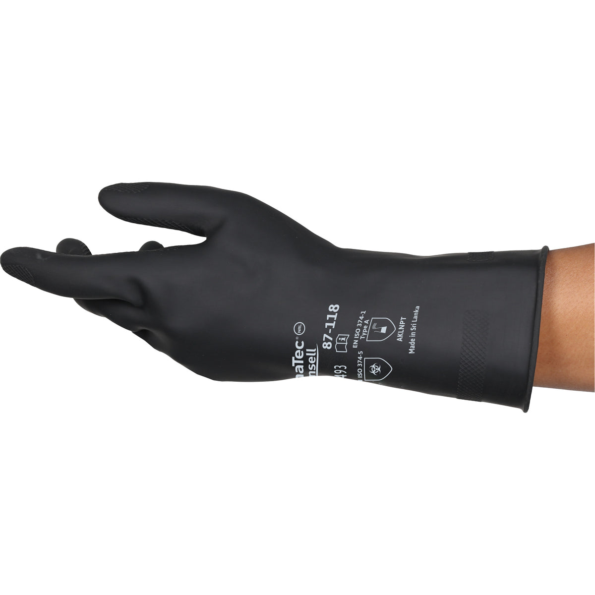 Black Natural Rubber Latex, Cotton Flocked-Lined, 31mil
