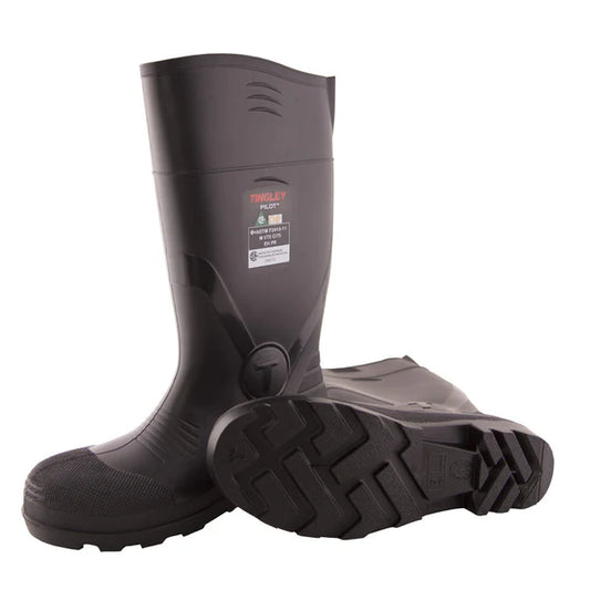 Tingley Pilot Black Knee Boot, Calf Relief Expansion, CSA