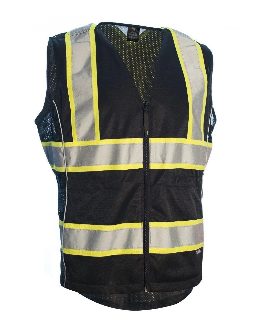 Women's Hi Vis Safety Vest, Zip Front, Black