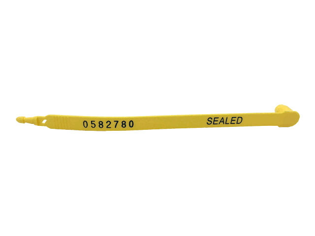 Plastic Security Seals Numbered Yellow, 3/8" x 8"