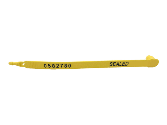Plastic Security Seals Numbered Yellow, 3/8" x 8"